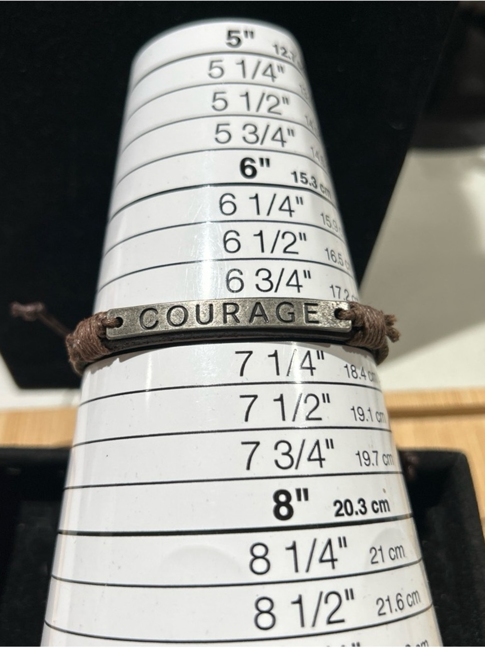 Courage Brown Cord Adjustable Bracelet